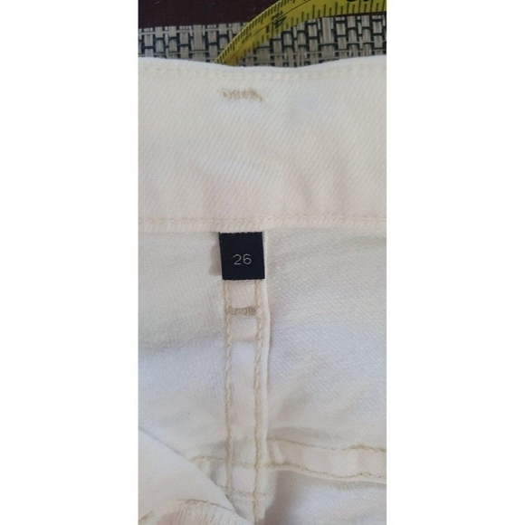 Goldsign Women's Cream Benefit High Rise Relaxed Straight Jeans Size 26 - Picture 10 of 16